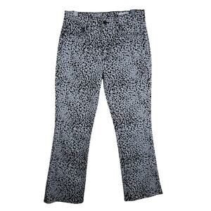 Rag & Bone Hana Gray High Rise velvet Cheetah Print Bootcut Crop Jeans Size 27